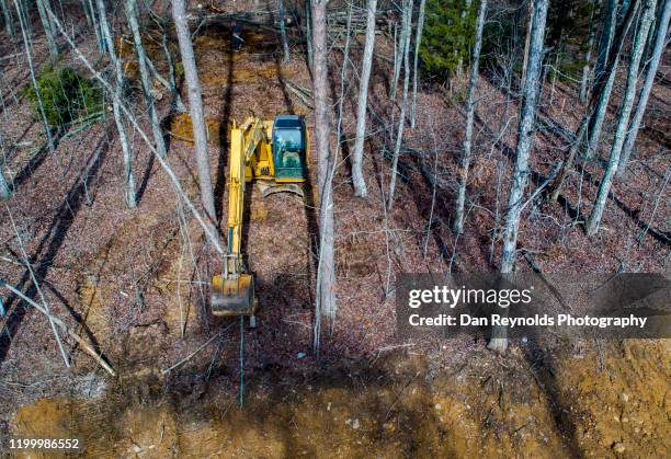 aerial view of construction site - drone - land clearing stock pictures, royalty-free photos & images