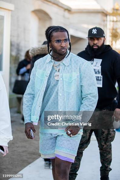 Rapper Pop Smoke attends the Louis Vuitton Menswear Fall/Winter Foto di  attualità - Getty Images
