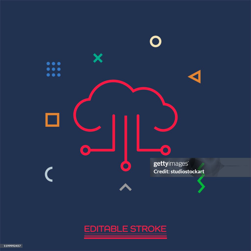 Cloud vector icon. Editable Stroke