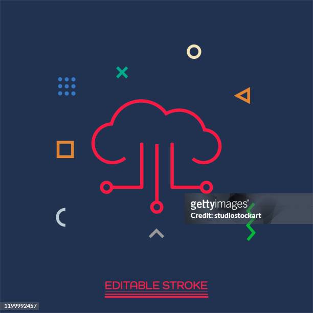 cloud vector icon. editable stroke - platform shoe stock illustrations
