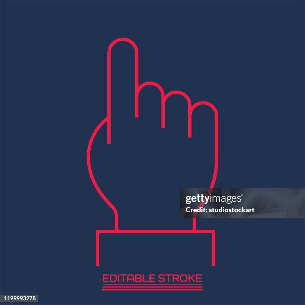 index finger line icon. editable stroke - finger scrolling stock illustrations