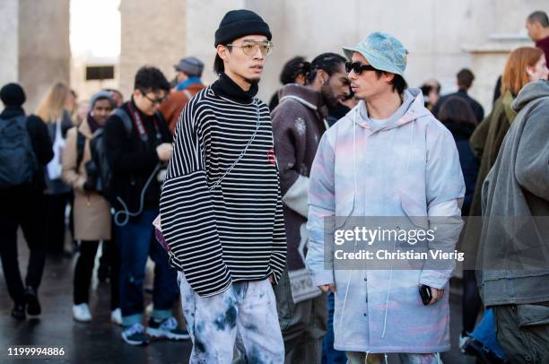 Guests seen outside Rick Owens during Paris Fashion Week - Menswear F/W 2020-2021 on January 16, 2020 in Paris, France.