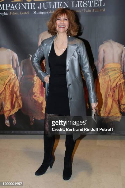 Actress Florence Pernel attends the Exceptional performance of "Dream - Compagnie Julien Lestel" at Salle Pleyel on January 16, 2020 in Paris, France.