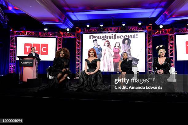 President & General Manager, TLC & Discovery Life Channel, Howard Lee, BeBe Zahara Benet, Alexis Michelle, Jujubee and Thorgy Thor of 'Dragnificent!'...