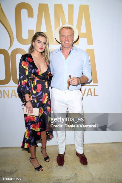Emma Krokdal and Dolph Lundgren attends Cana Dorada Film & Music Festival - Soft Opening: Dominican Night on January 16, 2020 in Punta Cana,...
