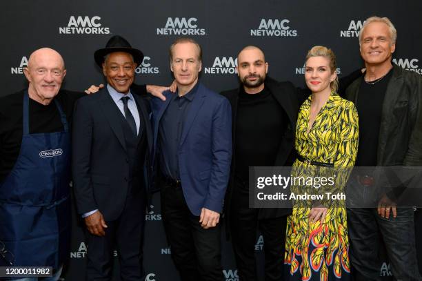 Jonathan Banks, Giancarlo Esposito, Bob Odenkirk, Michael Mando, Rhea Seehorn and Patrick Fabian of 'Better Call Saul' attend the AMC Networks...