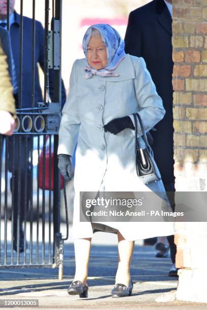 Queen Elizabeth II arrives at King's Lynn railway station in Norfolk, ahead of boarding a train as she returns to London after spending the Christmas...