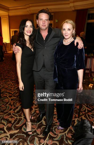 Abigail Spencer, Aden Young and J. Smith-Cameron attend the AMC Networks Evening Event of the Winter 2020 TCA Press Tour on January 16, 2020 in...