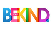BE KIND. colorful typography banner