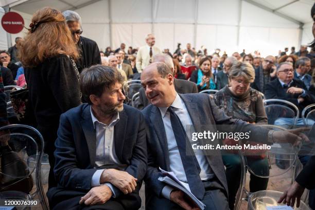 General Secretary of Democratic Party Nicola Zingaretti and Italian Minister of Culture Dario Franceschini take part in the political meeting "DTC...