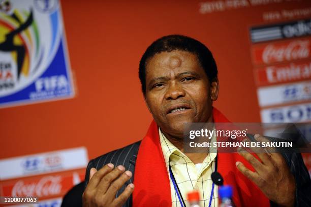 Joseph Shabalala, music director of Grammy Award winners Ladysmith Black Mambazo and founder of the prize, speaks during a press conference on July...