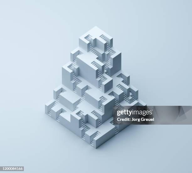 cubistic stairs building - escher stock pictures, royalty-free photos & images