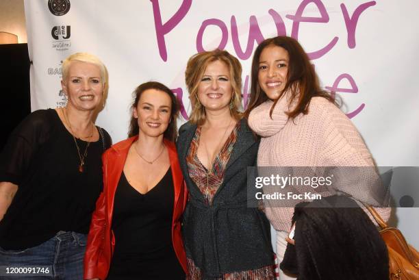 Caroline Angelini, Delphine Zentout, Cristelle Crosnier, and singer Nadiya aka Nadia Zighem attend the "Power Attitude" Party at Hotel Marriott on...