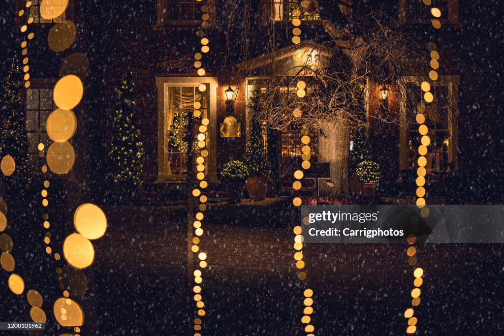 Christmas lights outside a house, Ireland