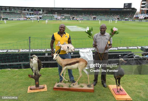 General view of play as members of the during Day Two of the Third Test between South Africa and England at St George's Park on January 17, 2020 in...