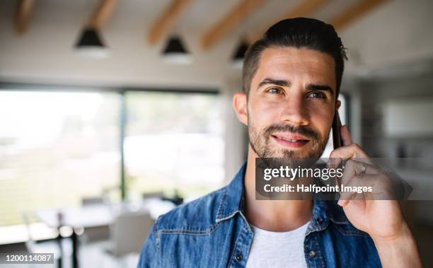 4,060 Man Making Phone Call At Home Stock Photos, High-Res Pictures