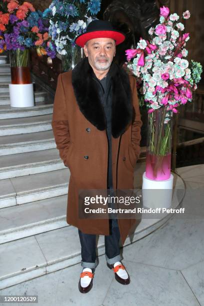 Shoes Designer Christian Louboutin attend the Berluti Menswear Fall/Winter 2020-2021 show as part of Paris Fashion Week at Opera Garnier on January...