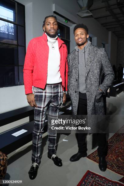 Kenneth Faried and Brice Butler during Les Benjamins Menswear Fall/Winter 2020-2021 show as part of Paris Fashion Week on January 17, 2020 in Paris,...