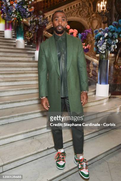 American Football Player Tyrod Taylor attends the Berluti Menswear Fall/Winter 2020-2021 show as part of Paris Fashion Week at Opera Garnier on...