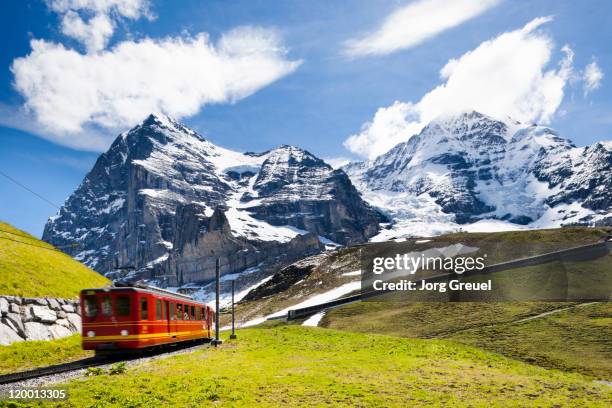 a cog railway to jungfraujoch - switzerland alps stock pictures, royalty-free photos & images