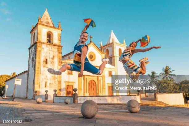 carnival in front of sé cathedral - olinda stock pictures, royalty-free photos & images