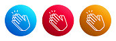 Hands clap icon premium trendy round button set