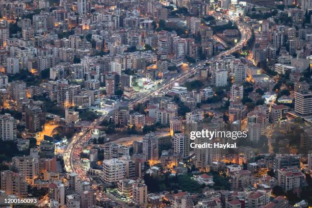 kaslik - view of downtown beirut stock pictures, royalty-free photos & images