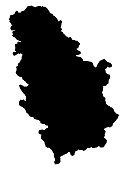 Serbia Map Silhouette vector illustration Eps 10
