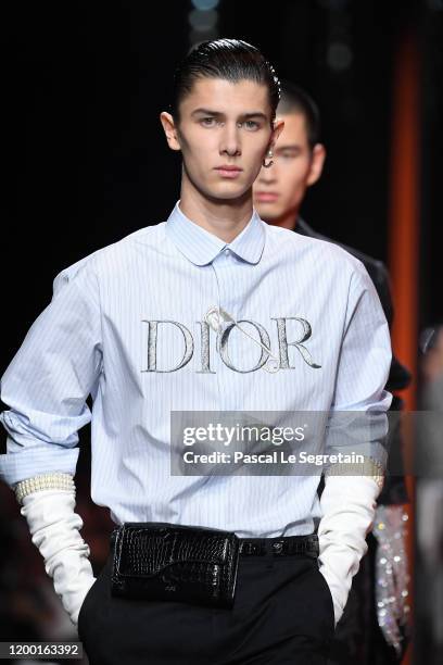 Prince Nikolai of Denmark and models walk the runway during the Dior Homme Menswear Fall/Winter 2020-2021 show as part of Paris Fashion Week on...