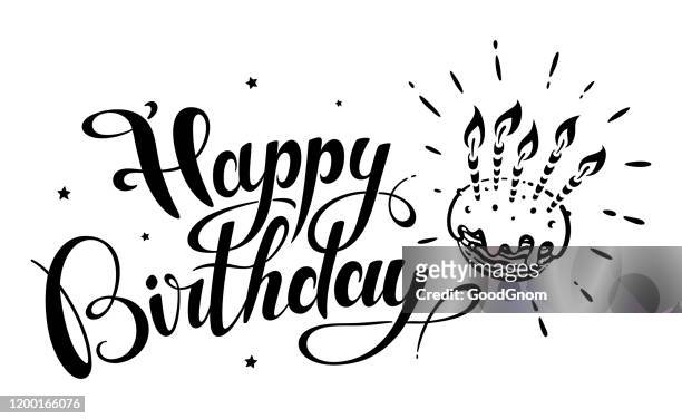 happy birthday lettering - candle stock illustrations