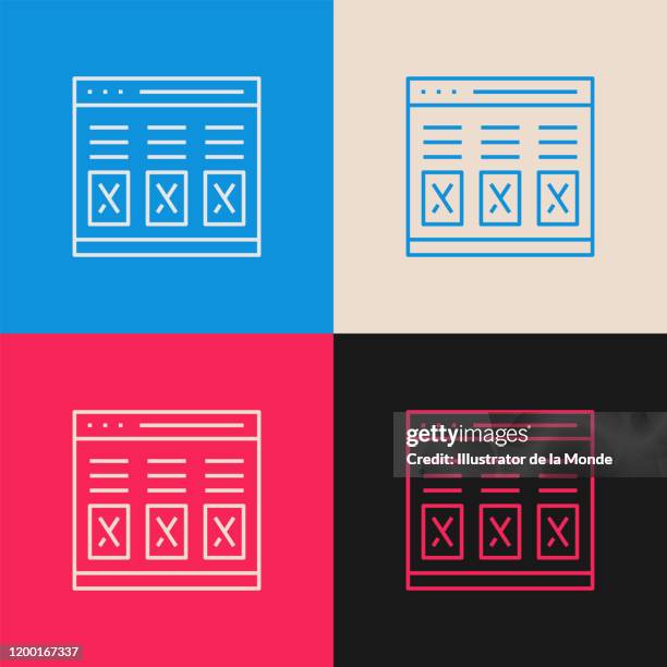 web design multi color icon - designer computer screen stock illustrations
