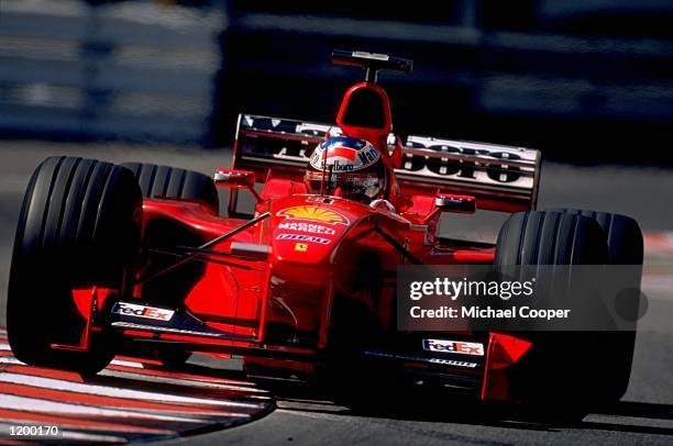 Michael Schumacher of Ferrari in action during the Monaco Formula One Grand Prix in Monte Carlo. \ Mandatory Credit: Michael Cooper /Allsport