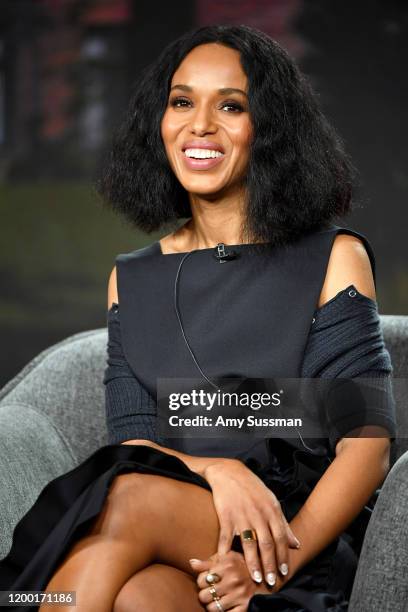 Kerry Washington of "Little Fires Everywhere" speaks during the Hulu segment of the 2020 Winter TCA Press Tour at The Langham Huntington, Pasadena on...