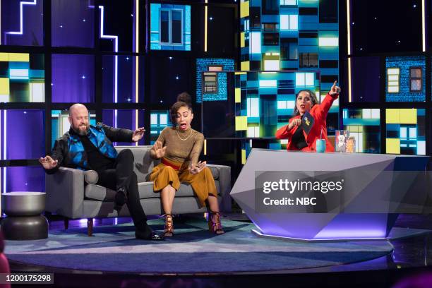Episode 153 -- Pictured: Chris Sullivan, Shan Boodram, Lilly Singh --