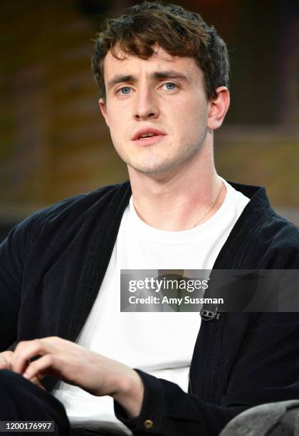 Paul Mescal of "Normal People" speaks during the Hulu segment of the 2020 Winter TCA Press Tour at The Langham Huntington, Pasadena on January 17,...