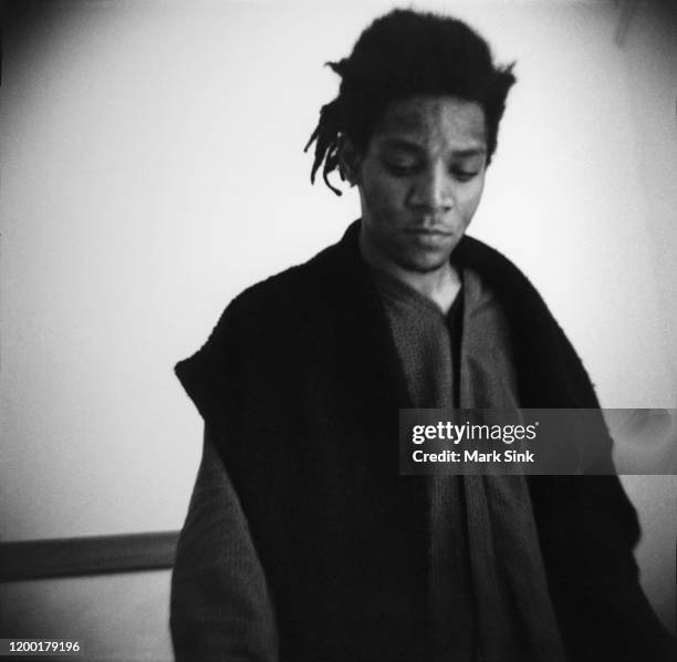 Jean-Michel Basquiat at the Vreg Baghoomian Gallery, September 5, 1988 in New York, New York.