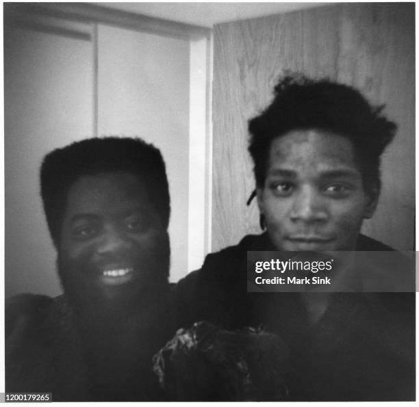 Jean-Michel Basquiat and artist friend Quattara Watts at the Vreg Baghoomian Gallery, September 5, 1988 in New York, New York.