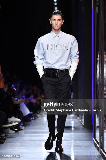 Prince Nikolai of Denmark walks the runway during the Dior Homme Menswear Fall/Winter 2020-2021 show as part of Paris Fashion Week on January 17,...