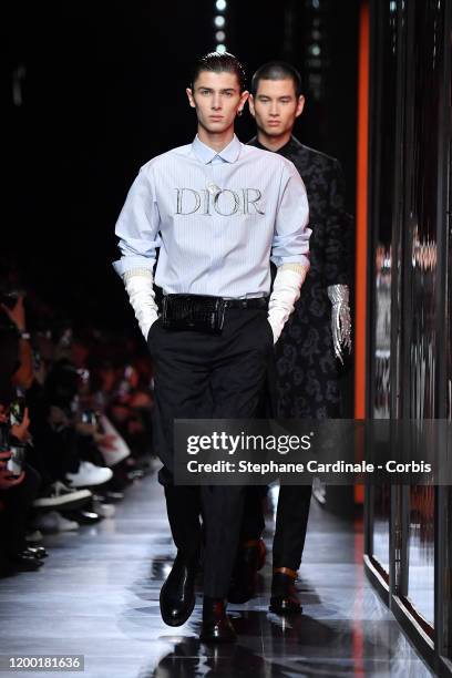 Prince Nikolai of Denmark walks the runway during the Dior Homme Menswear Fall/Winter 2020-2021 show as part of Paris Fashion Week on January 17,...