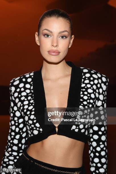 Jessica Goicoechea attends the Balmain Menswear Fall/Winter 2020-2021 show as part of Paris Fashion Week on January 17, 2020 in Paris, France.