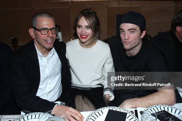 Jonathan Newhouse, Suki Waterhouse and Robert Pattinson attend the Dior Perfume Dinner, as part of Paris Fashion Week, at Caviar Kaspia on January...