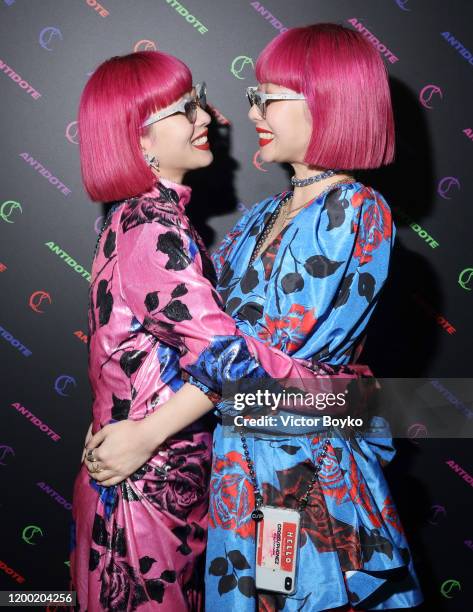Ami Suzuki and Aya Sazuki attend the Christian Louboutin x Antidote Party at Le Petit Palace on January 17, 2020 in Paris, France.