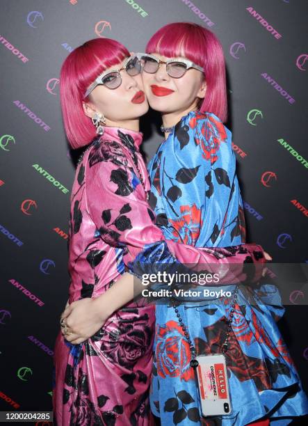 Ami Suzuki and Aya Sazuki attend the Christian Louboutin x Antidote Party at Le Petit Palace on January 17, 2020 in Paris, France.