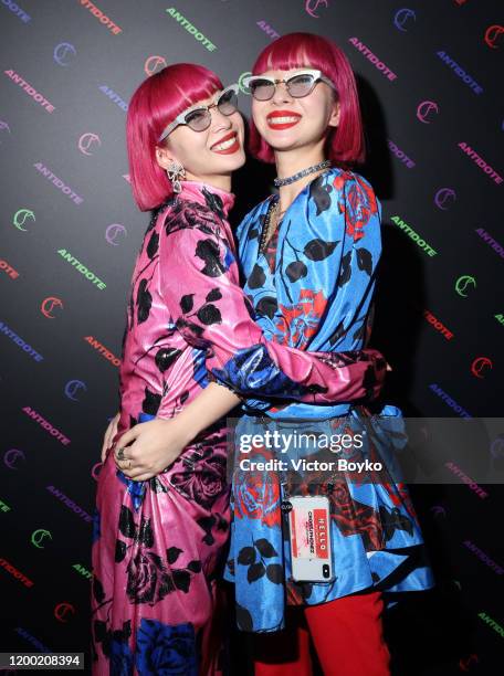 Ami Suzuki and Aya Sazuki attend the Christian Louboutin x Antidote Party at Le Petit Palace on January 17, 2020 in Paris, France.