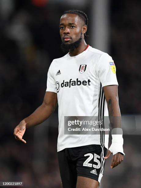 Josh Onomah of Fulham looks on during the Sky Bet Championship match between Fulham and Middlesbrough at Craven Cottage on January 17, 2020 in...