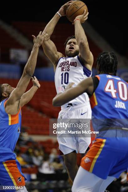 Justin Anderson of the Long Island Nets shoots the ball during a NBA G-League game against the Oklahoma City Blue on February 11, 2020 at the Cox...