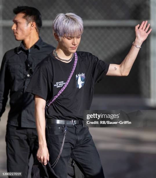 Taeyong of the Kpop group 'SuperM' is seen at 'Jimmy Kimmel Live' on February 11, 2020 in Los Angeles, California.