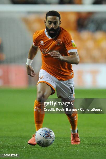 Blackpool's Liam Feeney during the Sky Bet League One match between Blackpool and Gillingham at Bloomfield Road on February 11, 2020 in Blackpool,...