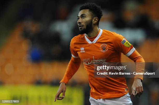 Blackpool's Grant Ward during the Sky Bet League One match between Blackpool and Gillingham at Bloomfield Road on February 11, 2020 in Blackpool,...