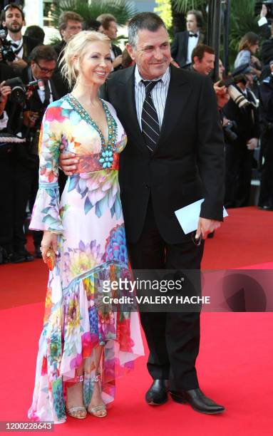French stand-up comedian Jean-Marie Bigard arrives 19 May 2007 with his wife Claudia at the Festival Palace in Cannes, southern France, for the...